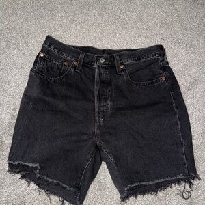 Levi's Charcoal Denim Cutoff Shorts